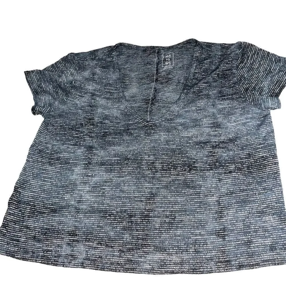 Me‎ to We Navy/Grey Marbled Knit Crop Top - Size Medium - Picture 4 of 8